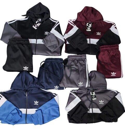 Adidas Mens Hoody Tracksuit Full Zip Jacket's Sports Hooded New