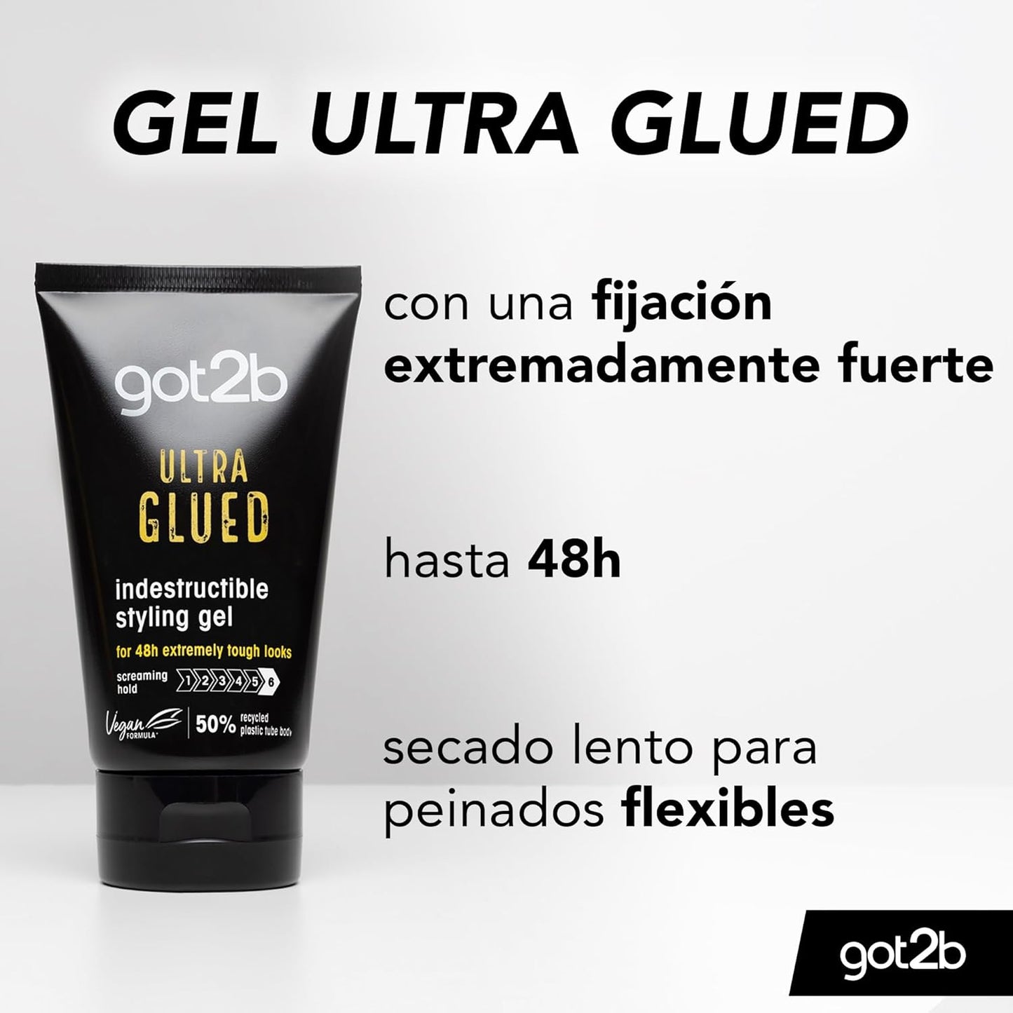 Got2b Glued Ultra Styling Hair Gel, No White Residue, Edge Control, Vegan, Silicone Free, 150g