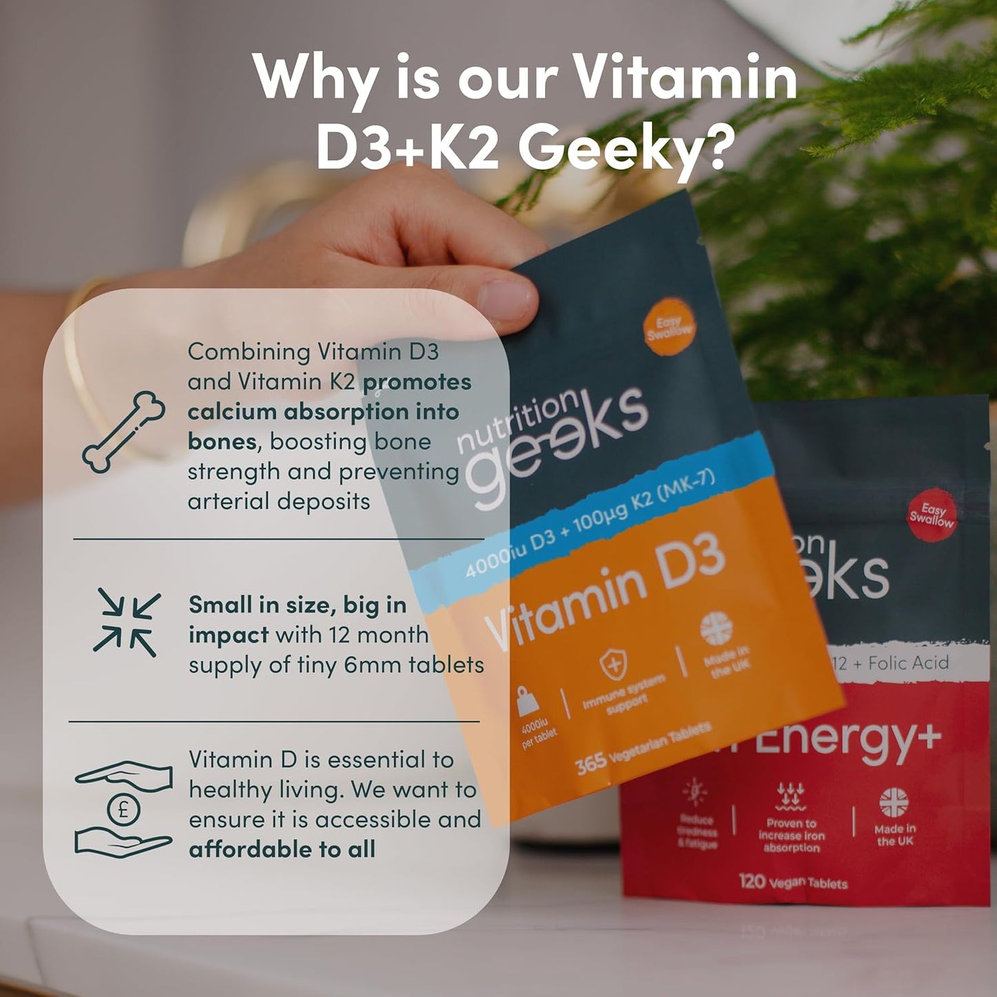 Vitamin D3 4000 iu & Vitamin K2 MK7 100μg -