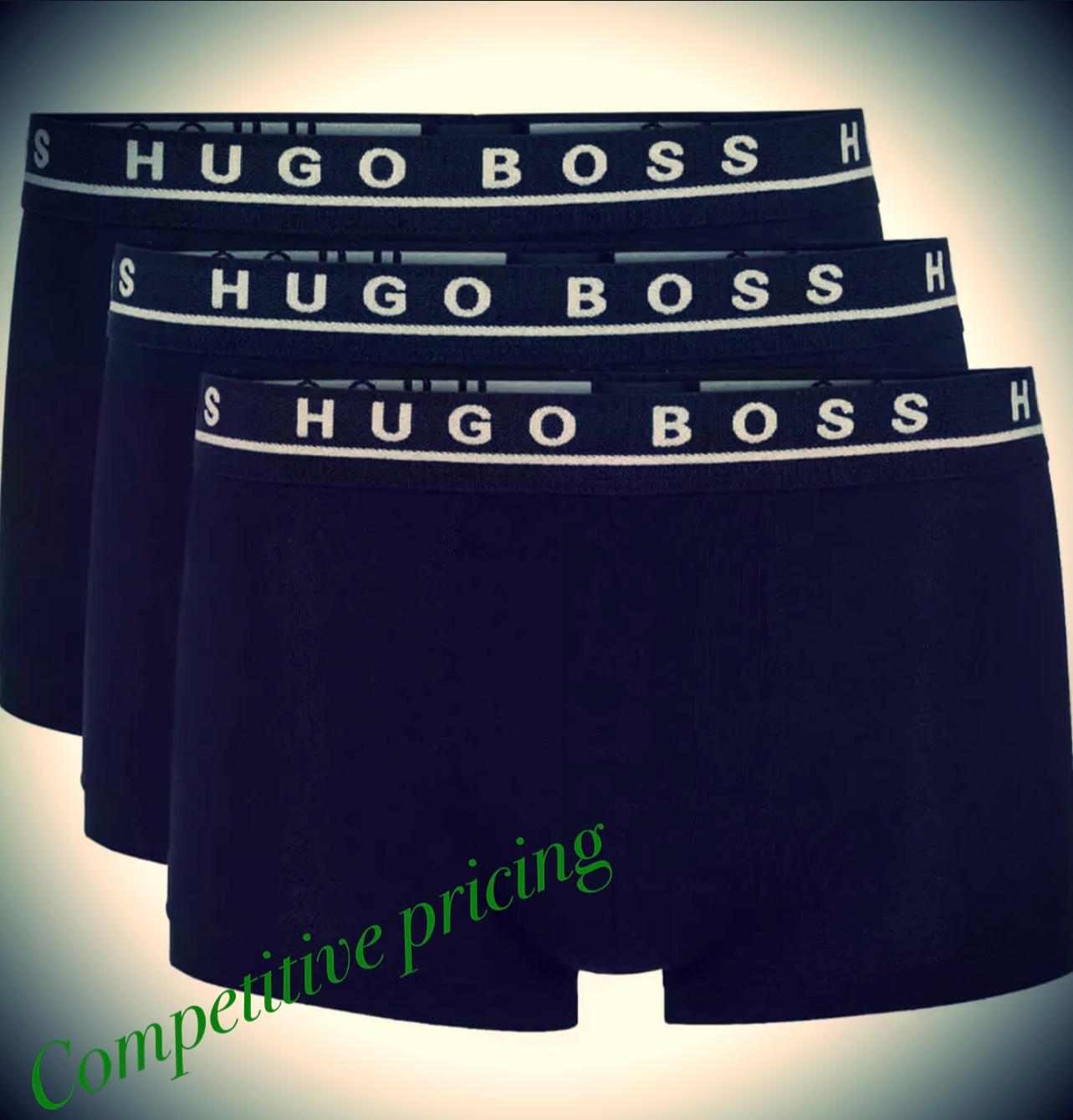3 Pack Boss Mens Trunk boxer shorts 90% cotton stretch Black