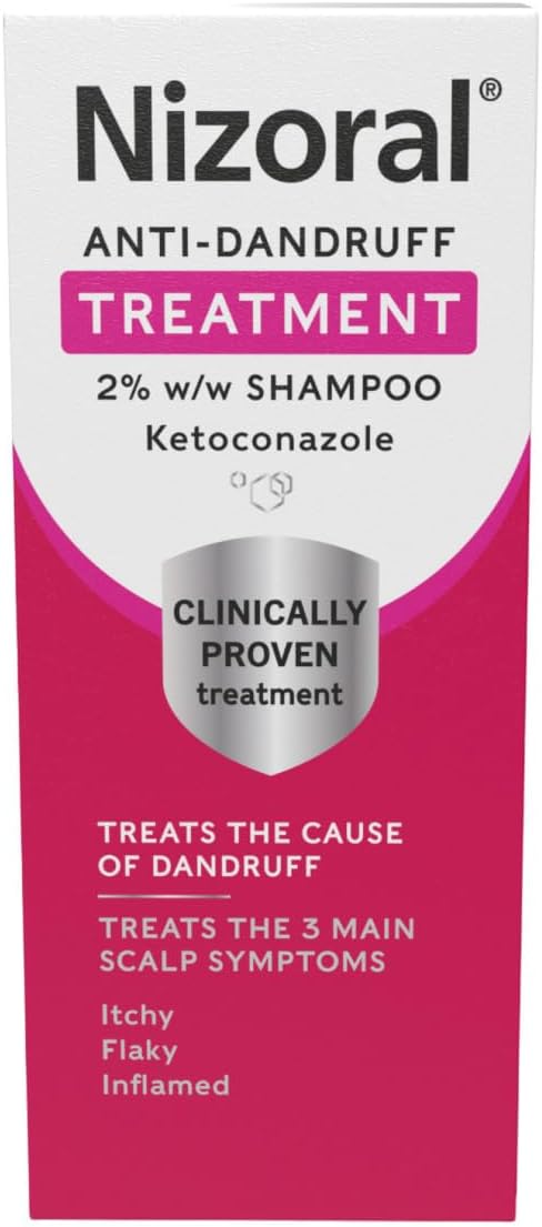 Nizoral Anti-Dandruff Treatment Shampoo, Treats and Prevents Dandruff, Clinically Proven to Control Itchy & Flaky Scalps, Contains Ketoconazole, 1 x 60ml