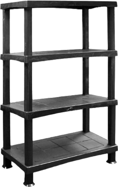 4Tier Plastic Shelving Unit Storage Racking Shelves Home Garden Garage Shed Rack