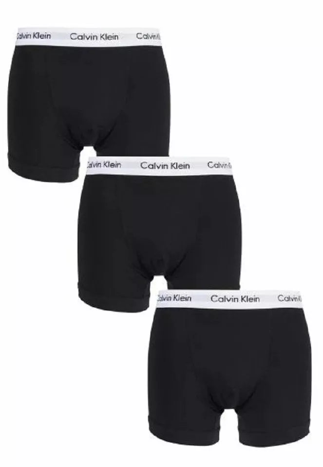 3 Pack CK Mens Trunk boxer shorts stretch 90% cotton Black