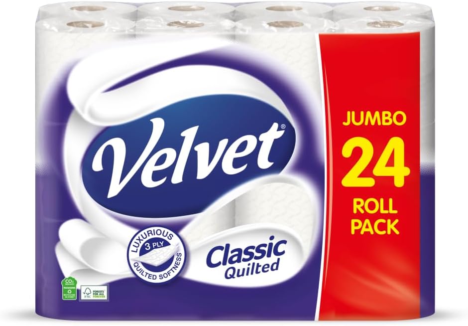 Velvet Classic Quilted Toilet Tissue 24 Rolls