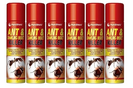 6 Pack PestShield Ant And Crawling Cockroaches Insect Killer Spray Indoor Outdoor. Spaces Such As Patios, Gardens Picnic Areas Pest Control Kitchen Living room Bedroom Or Office 300ml Cans New.