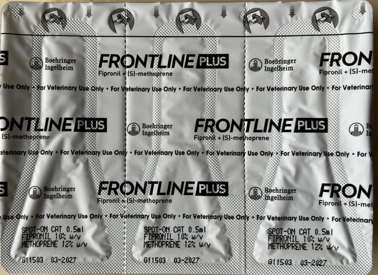 Frontline Plus Spot-On for Cats & Ferrets – Flea, Tick & Lice Treatment (6 Pipettes)