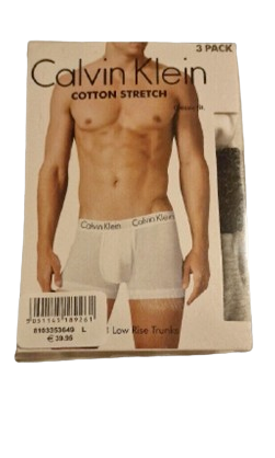 Calvin Klein Mens Trunk boxer shorts 90% cotton stretch Black/White/Grey