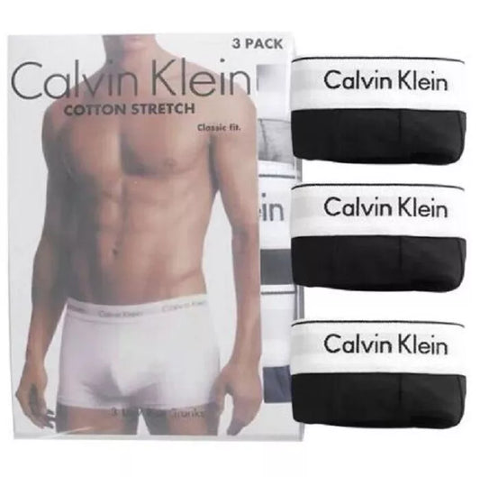 3 Pack CK Mens Trunk boxer shorts stretch 90% cotton Black